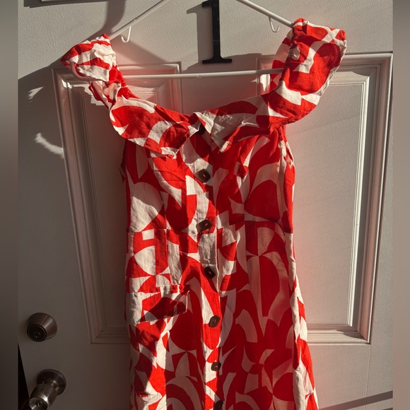 Anthropologie Red and White Patterned Dress - Picture 2 of 4